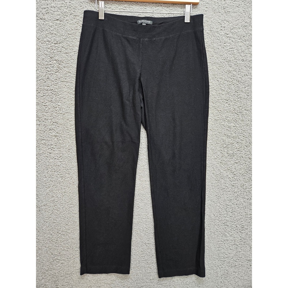 Eileen Fisher Pants PS Black Petite Slim Leg Cropped Stretch Pull On Minimalist